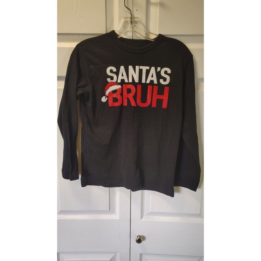The Children's Place Boys "Santa's Bruh" Graphic Long Sleeve Large